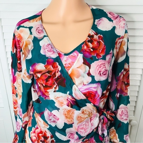 PINKO Multi Verde Sfoglia Blouse Size Extra Small - Picture 3 of 14